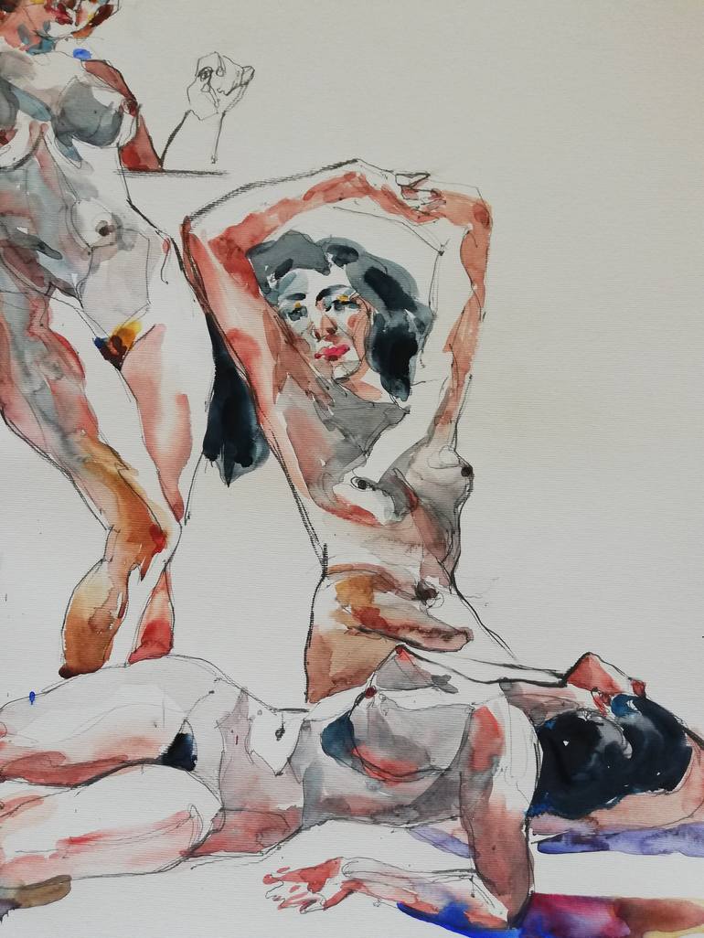 Original Figurative Nude Painting by Jelena Djokic