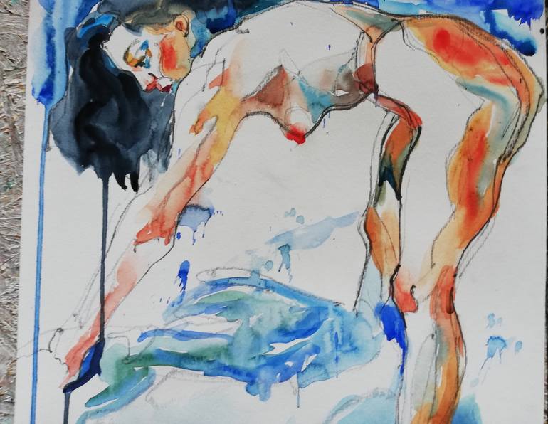 Original Figurative Nude Painting by Jelena Djokic