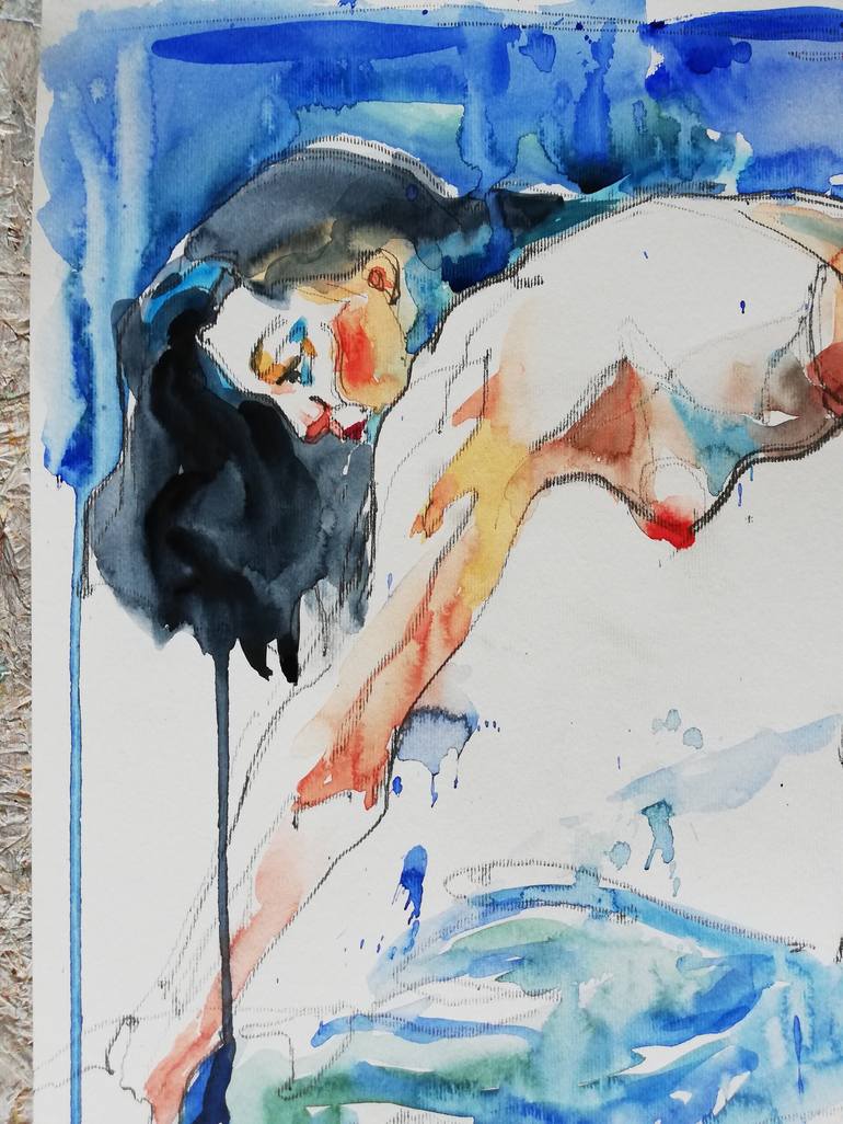 Original Figurative Nude Painting by Jelena Djokic