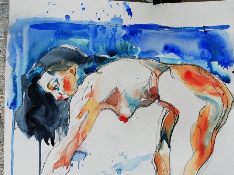 Original Figurative Nude Painting by Jelena Djokic