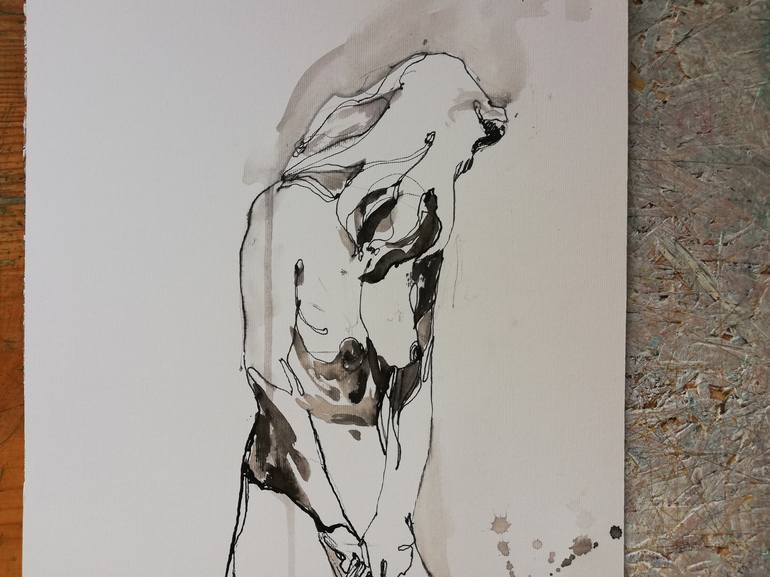 Original Figurative Nude Drawing by Jelena Djokic