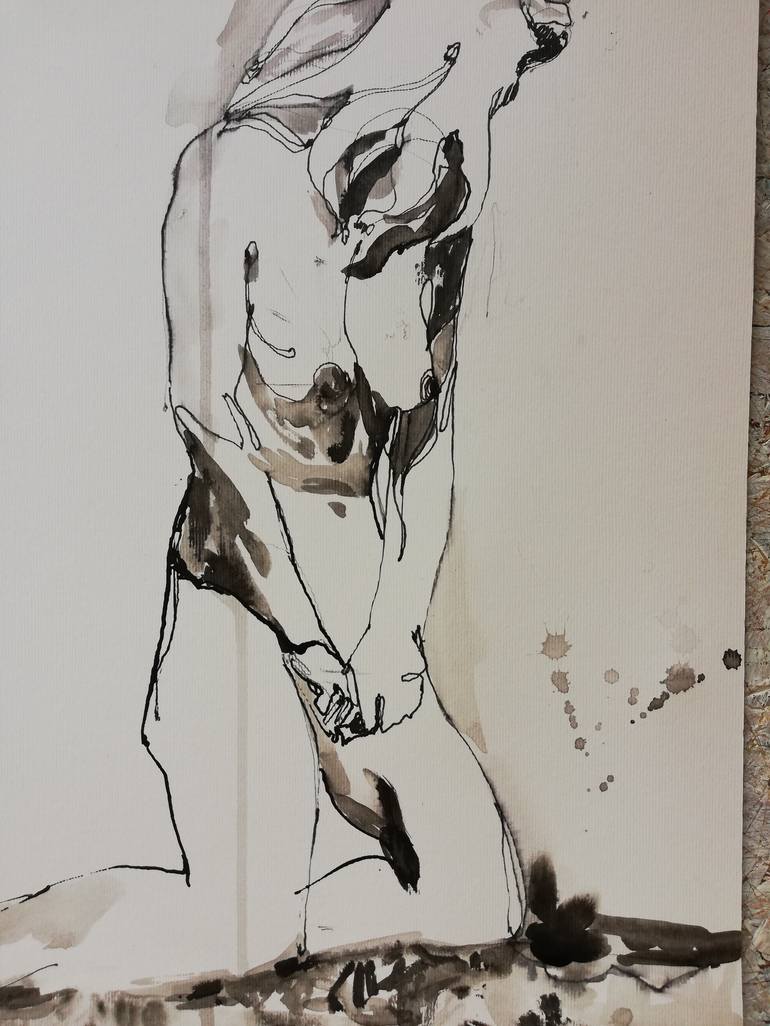 Original Figurative Nude Drawing by Jelena Djokic