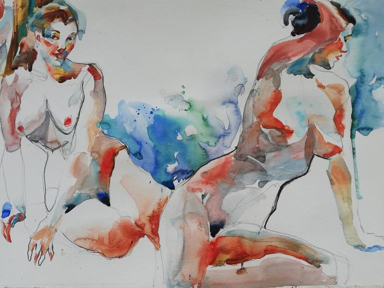 Original Figurative Nude Painting by Jelena Djokic