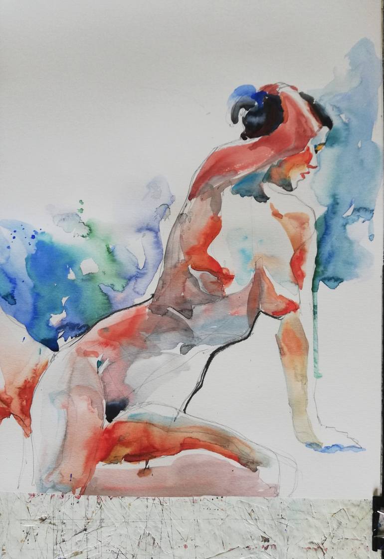 Original Figurative Nude Painting by Jelena Djokic