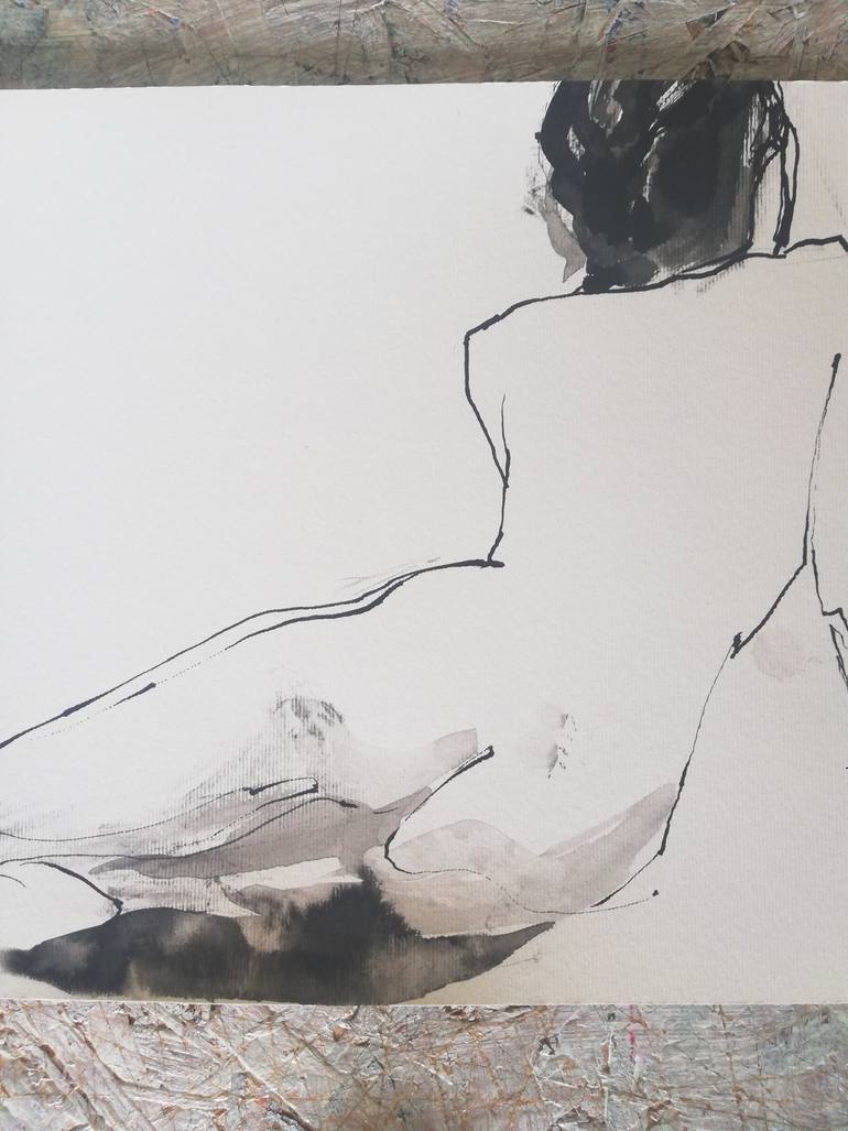 Original Expressionism Nude Drawing by Jelena Djokic