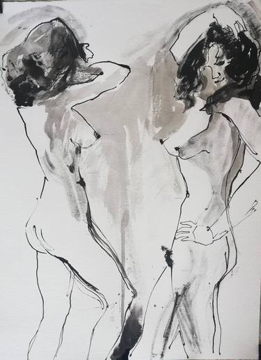 Print of Expressionism Nude Drawings by Jelena Djokic