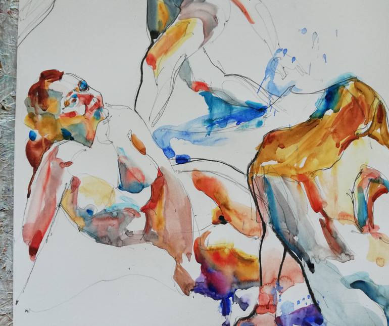 Original Abstract Expressionism Nude Painting by Jelena Djokic
