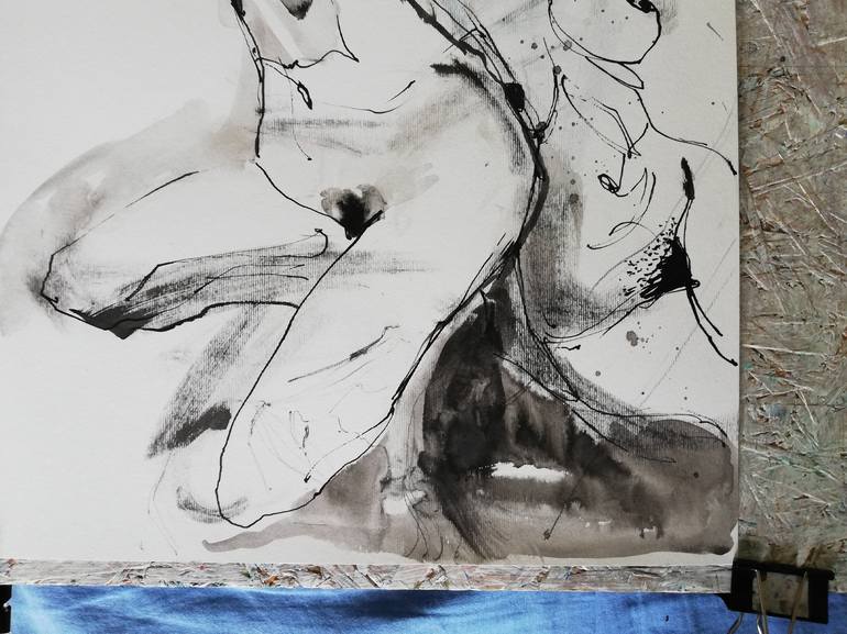 Original Figurative Nude Drawing by Jelena Djokic