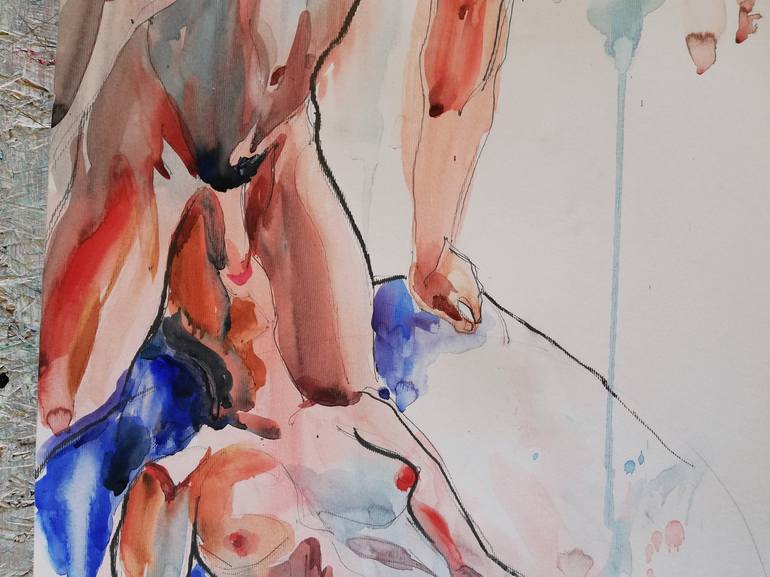 Original Expressionism Erotic Painting by Jelena Djokic