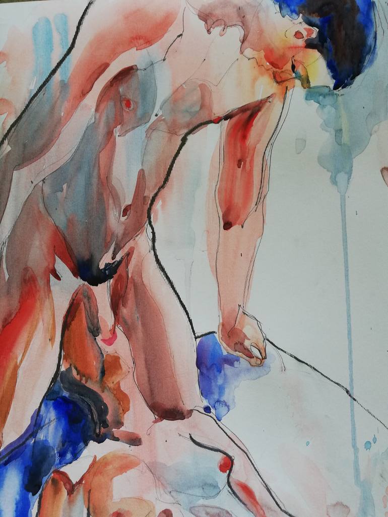 Original Expressionism Erotic Painting by Jelena Djokic