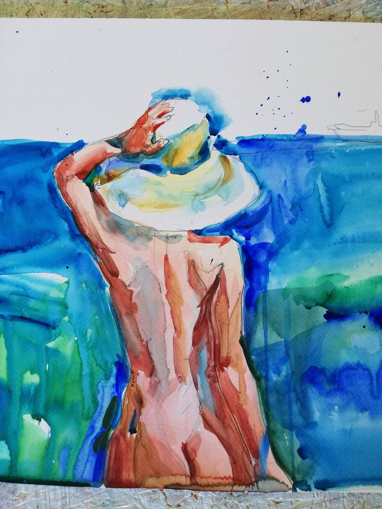 Original Expressionism Nude Painting by Jelena Djokic