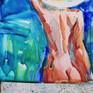 Watercolor on Tintoretto 350gr
I usually paint figures that dominate the picture space, but here, wanted to enhance vast blue area & its healing (relaxing) power.