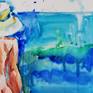 Watercolor on Tintoretto 350gr
I usually paint figures that dominate the picture space, but here, wanted to enhance vast blue area & its healing (relaxing) power.