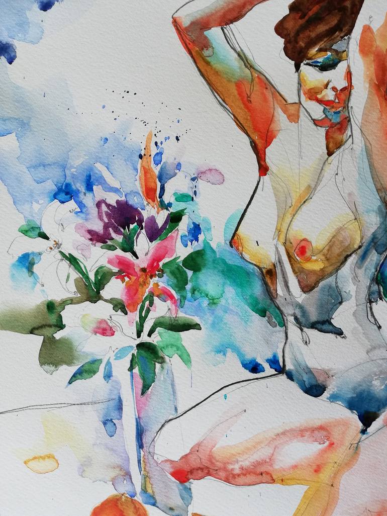 Original Figurative Nude Painting by Jelena Djokic