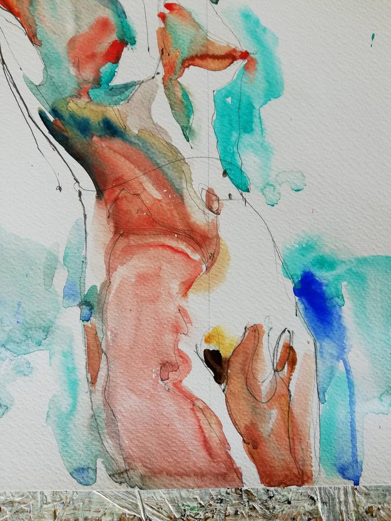 Original Expressionism Nude Painting by Jelena Djokic