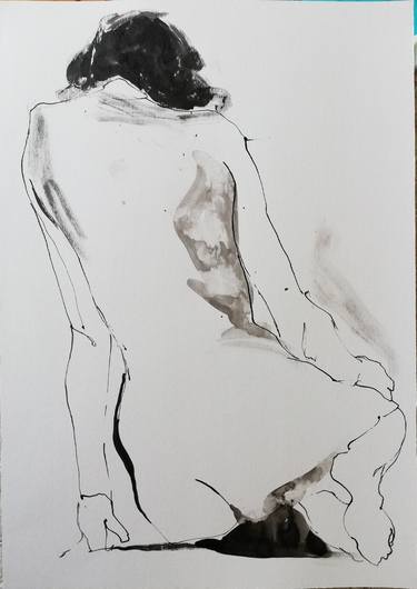 Print of Expressionism Nude Drawings by Jelena Djokic