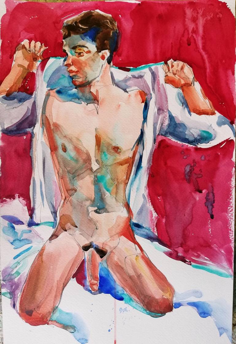 Original Expressionism Erotic Painting by Jelena Djokic