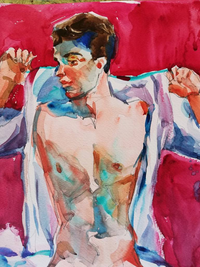 Original Expressionism Erotic Painting by Jelena Djokic