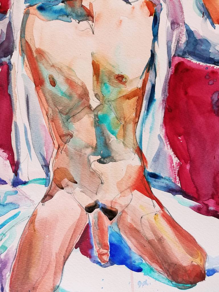 Original Expressionism Erotic Painting by Jelena Djokic