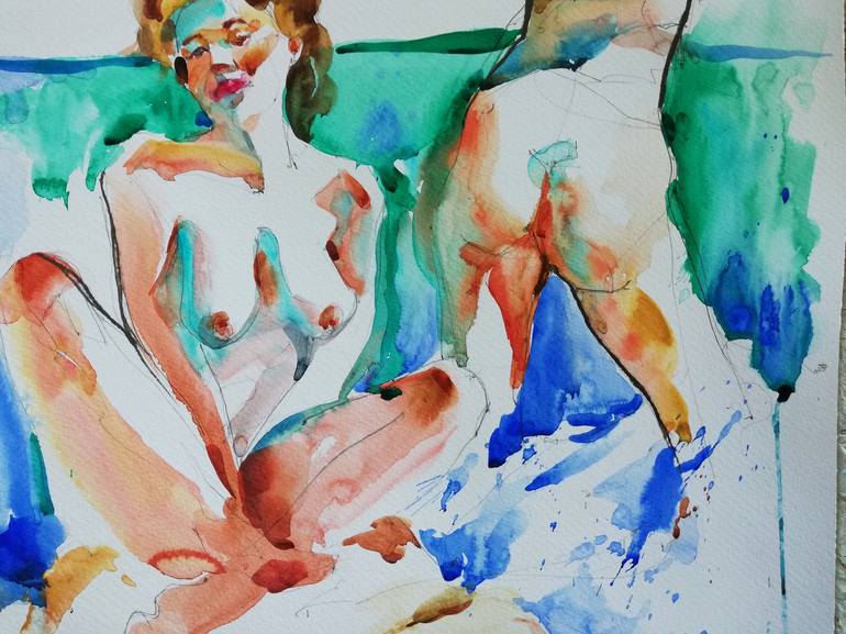 Original Figurative Nude Painting by Jelena Djokic