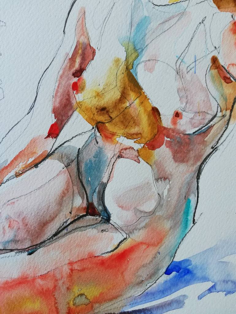 Original Figurative Nude Painting by Jelena Djokic