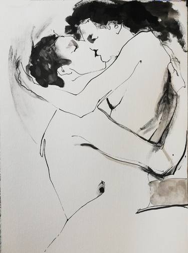 Print of Expressionism Love Drawings by Jelena Djokic
