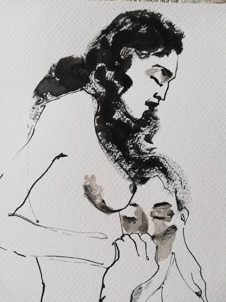 Original Figurative Love Drawing by Jelena Djokic