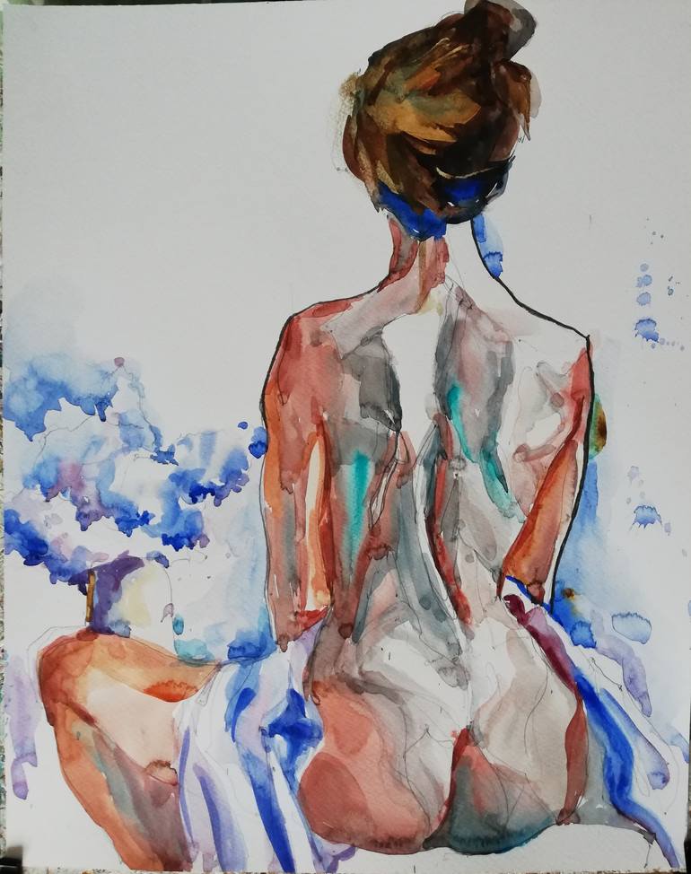 Original Figurative Nude Painting by Jelena Djokic