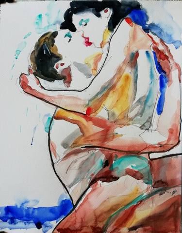 Print of Figurative Love Paintings by Jelena Djokic