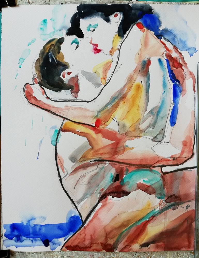 Original Figurative Love Painting by Jelena Djokic
