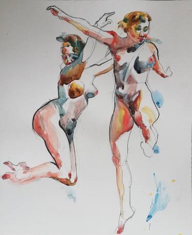 Print of Expressionism Nude Paintings by Jelena Djokic