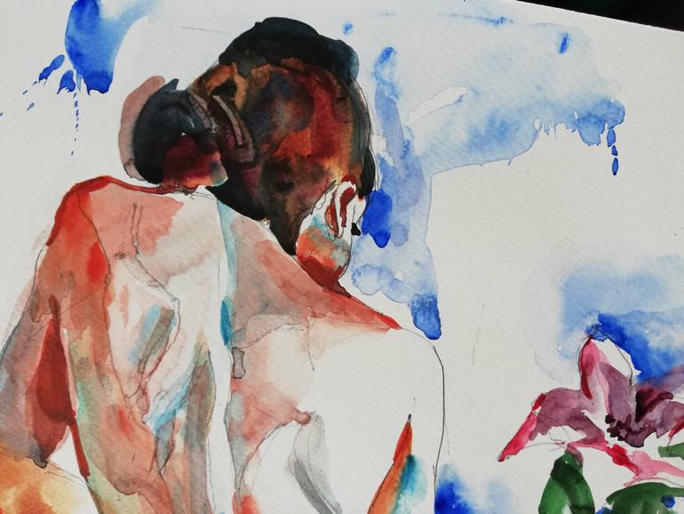 Original Expressionism Nude Painting by Jelena Djokic