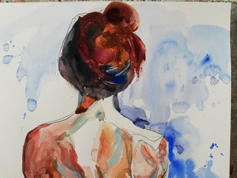 Original Expressionism Nude Painting by Jelena Djokic