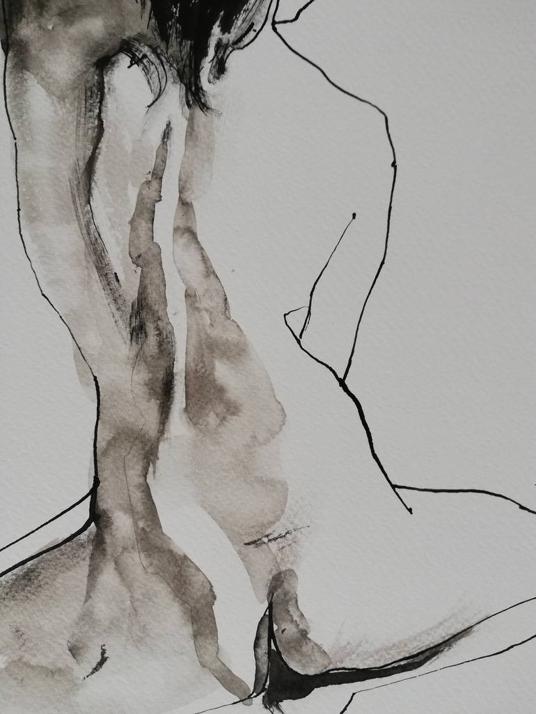 Original Figurative Nude Drawing by Jelena Djokic