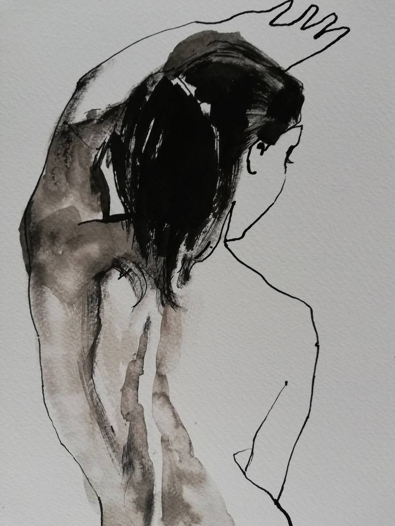 Original Figurative Nude Drawing by Jelena Djokic