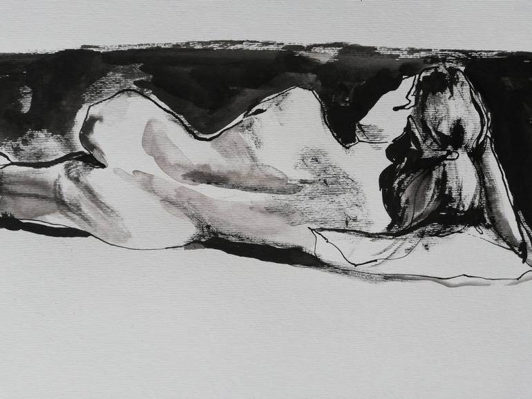 Original Expressionism Nude Drawing by Jelena Djokic