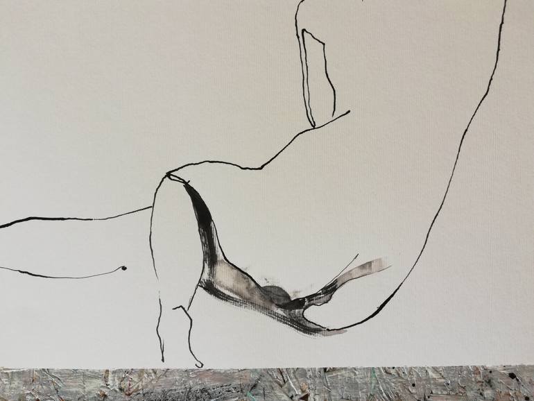 Original Expressionism Nude Drawing by Jelena Djokic