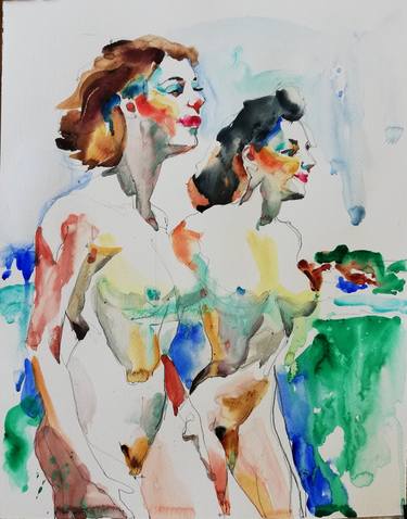 Original Expressionism Nude Paintings by Jelena Djokic