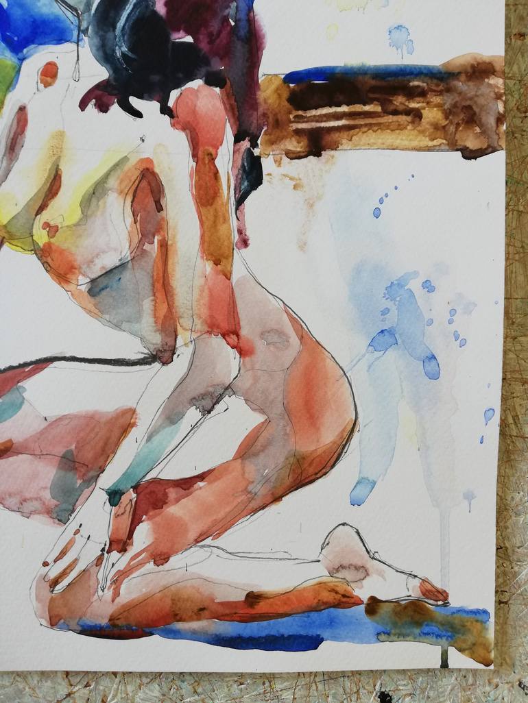 Original Figurative Nude Painting by Jelena Djokic