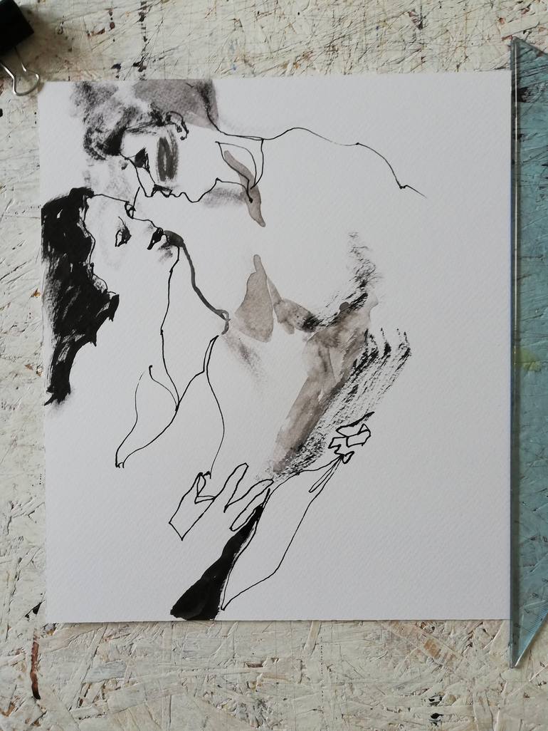 Original Figurative Erotic Drawing by Jelena Djokic