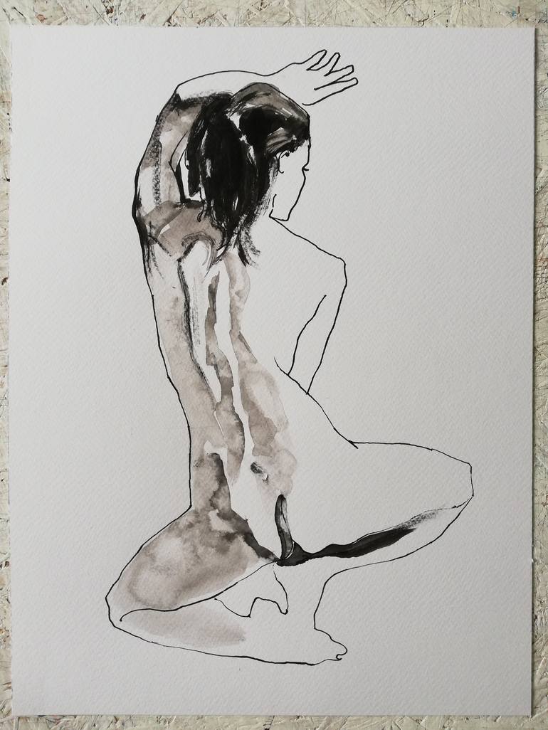 Original Figurative Nude Drawing by Jelena Djokic