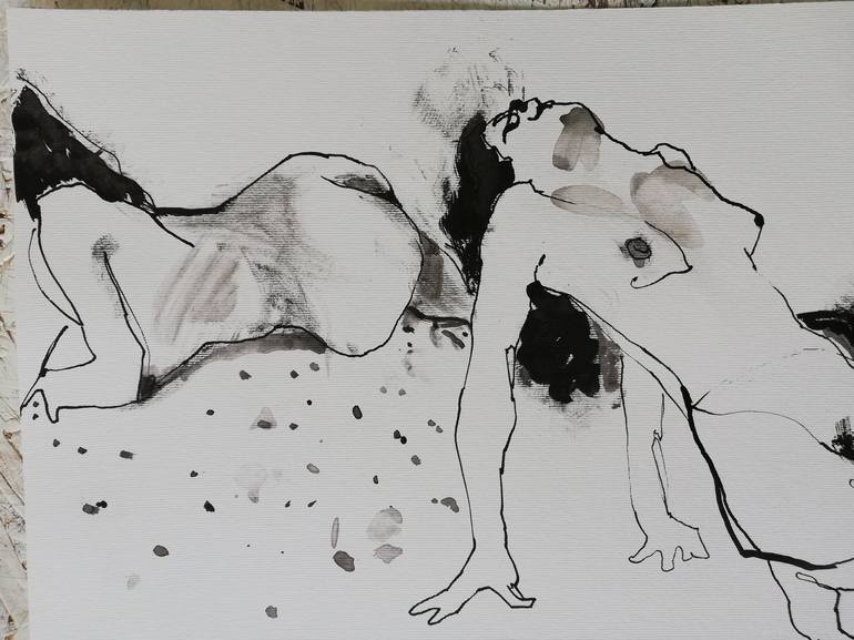 Original Figurative Nude Drawing by Jelena Djokic