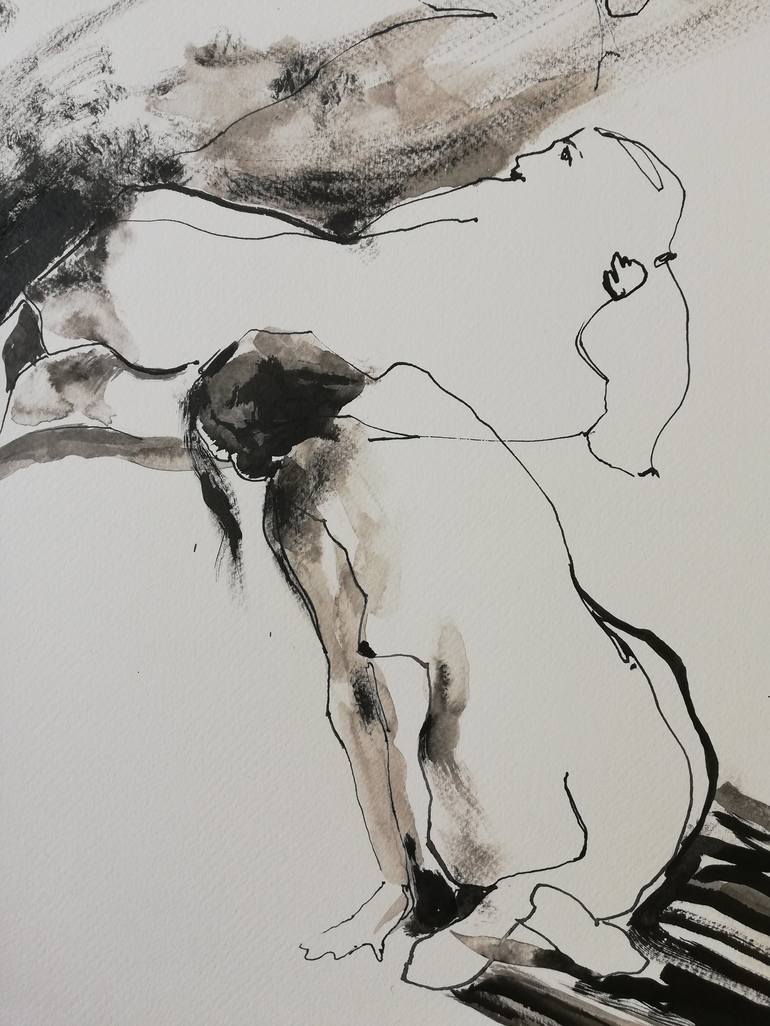 Original Figurative Nude Drawing by Jelena Djokic