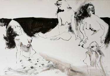 Original Figurative Nude Drawings by Jelena Djokic