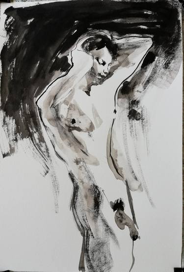 Original Expressionism Nude Drawings by Jelena Djokic