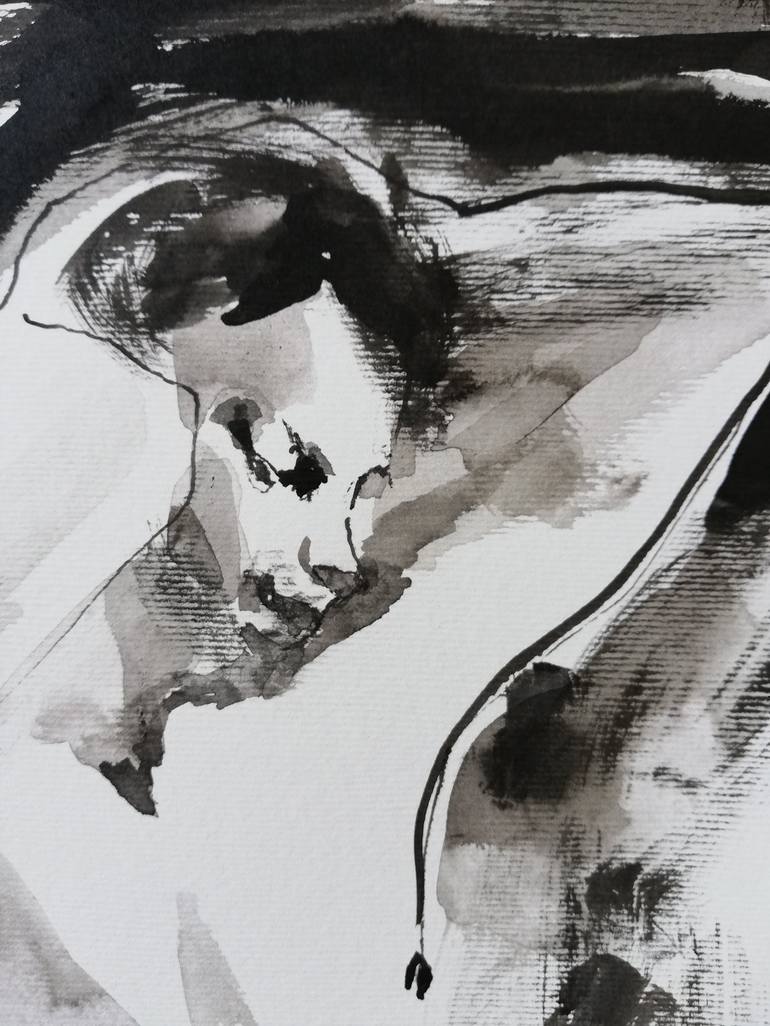 Original Expressionism Nude Drawing by Jelena Djokic