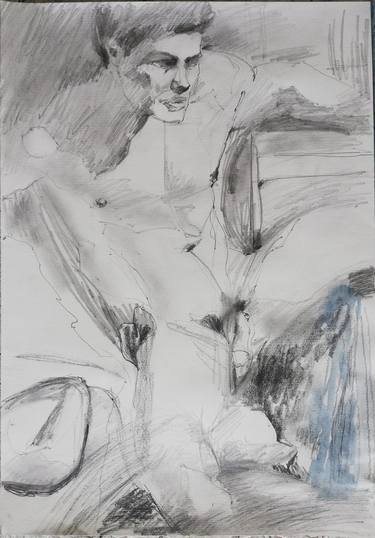 Print of Expressionism Nude Drawings by Jelena Djokic