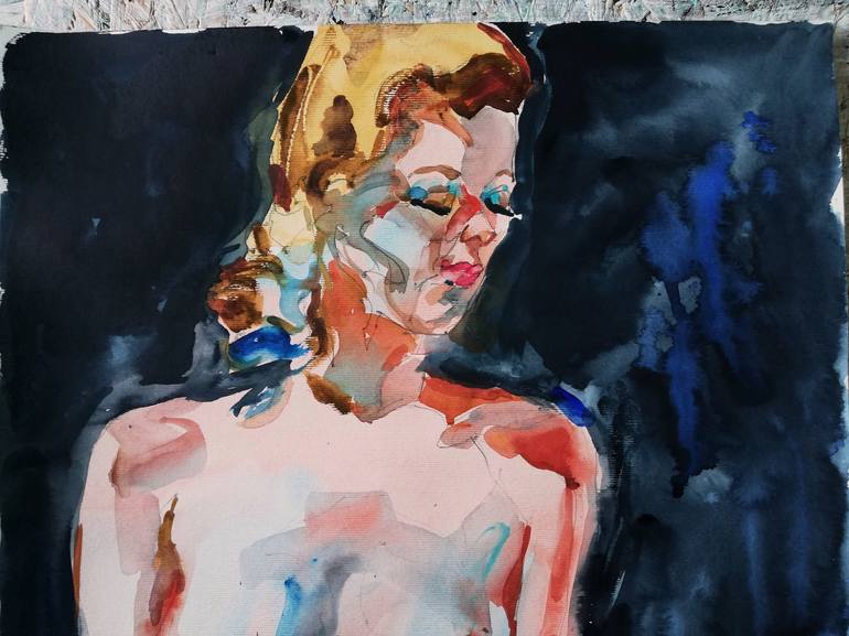 Original Figurative Nude Painting by Jelena Djokic