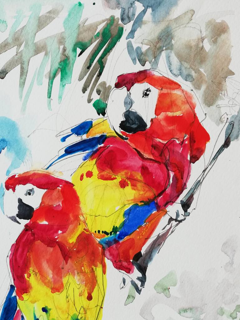 Original Impressionism Animal Painting by Jelena Djokic