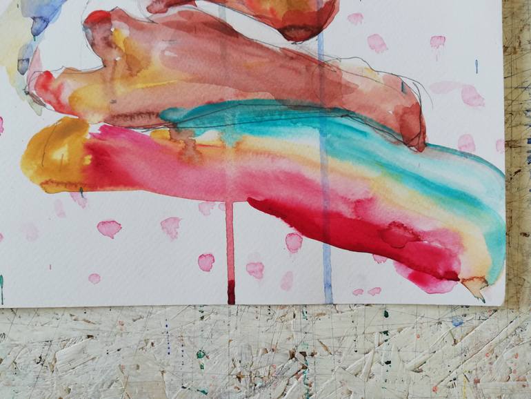 Original Expressionism Nude Painting by Jelena Djokic
